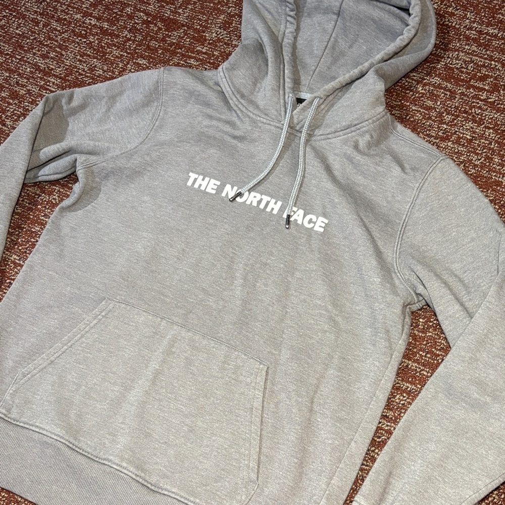 The North Face logo pullover hoodie grey activewear outdoor sweatshirt women’s S